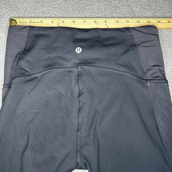 Lululemon Pants Womens 8 Black Running Leggings Mesh Vent Side Pockets Athletic - Picture 3 of 9